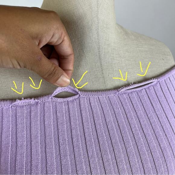 Anna Quan Melodie Off Shoulder Ribbed Knit Top in Wisteria - Picture 5 of 10